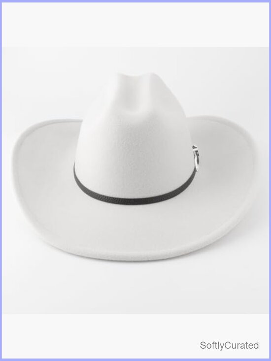 Classic Felt Western Cowboy Hat Wide Brim Unisex Cowgirl Retro Fedora main image 6